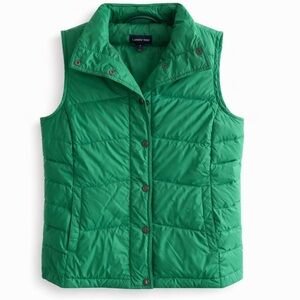 Lands' End Women's Green Puffer Vest Medium 🍀🍀🍀🍀
